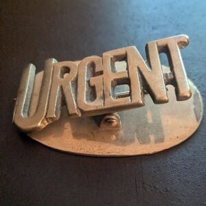 Vintage Brass Urgent Paper Clip